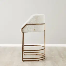 Laura Butter Cream Boucle 67cm Counter Stool