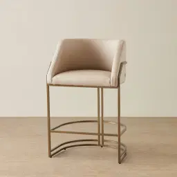Laura Sand Beige Vegan Leather 67cm Counter Stool
