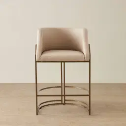 Laura Sand Beige Vegan Leather 67cm Counter Stool