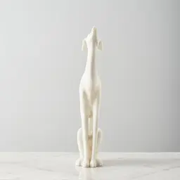 Rover White Color Dog Statue	