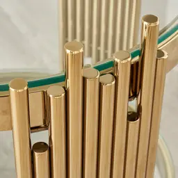 Lindsay Polished Gold Stainless Steel Round Side Table - Clear Glass Top