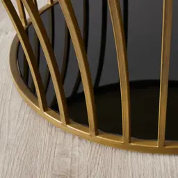 Oracle Natural White Marble Coffee Table - Brushed Bronze Base