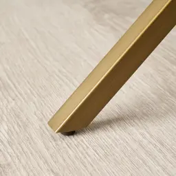 Belle Natural White Marble Nested Side Tables - Brushed Bronze Legs