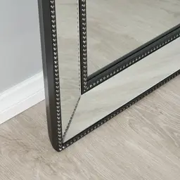 Embry Black Rectangle Wooden Mirror 200x90cm