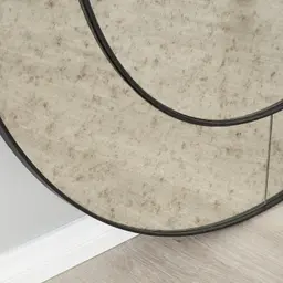 Solveig Black Round Mirror