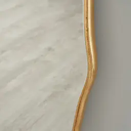 Harriet Antique Gold Round Wooden Mirror