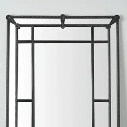 Von Black Rectangle Wooden Mirror 200x100cm