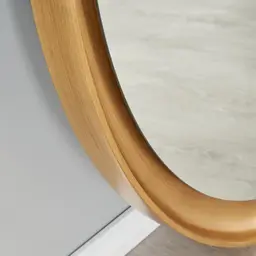 Fiona Antique Gold Round Wooden Mirror