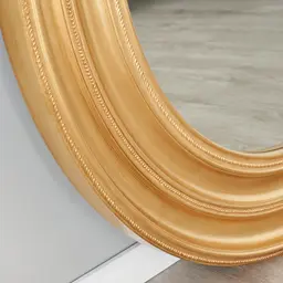 Calliope Antique Gold Round Wooden Mirror