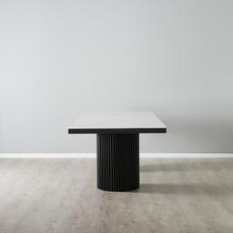 Archie White Sintered Stone Dining Table - Matte Black Legs 200x100cm