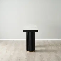 Archie Black Console Table with White Sintered Stone Top