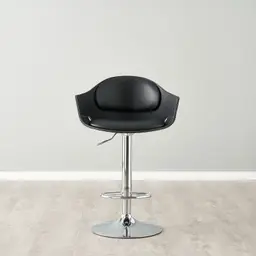 Mateo Carbon Black Vegan Leather Bar Stool