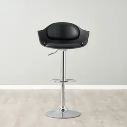 Mateo Carbon Black Vegan Leather Bar Stool