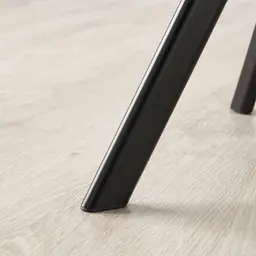 Sahrah Glacier Grey Vegan Leather Dining Chair - Black Powder Coated Legs