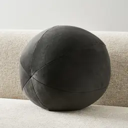 Alora Charcoal Velvet Ball Cushion 31cm