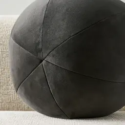 Alora Charcoal Velvet Ball Cushion 27cm
