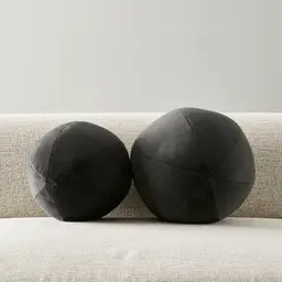 Alora Charcoal Velvet Ball Cushion 27cm
