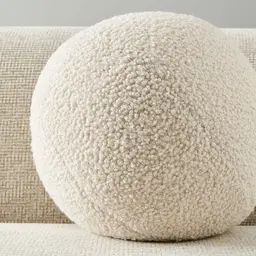 Alora Cream Turrel Fabric Ball Cushion 27cm
