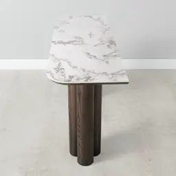 Terzetto Pandora Brown Sintered Stone Console Table- Dark Brown Wooden Legs