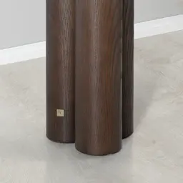 Terzetto Pandora Brown Sintered Stone Console Table- Dark Brown Wooden Legs