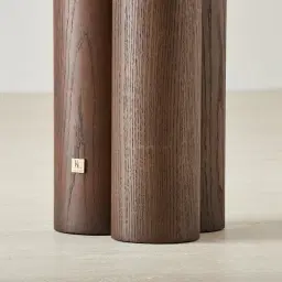 Terzetto Pandora Brown Sintered Stone Round Side Table - Dark Brown Ash Legs
