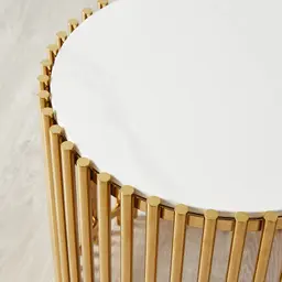 Amaya White Sintered Stone Side Table