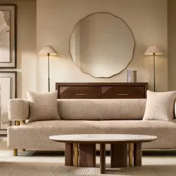 Malta II 3-Seater Beige Latte Chenille Fabric Sofa
