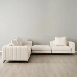 Jordan Chantilly White Fabric Corner Sofa