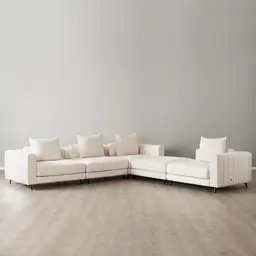 Jordan Chantilly White Fabric Corner Sofa