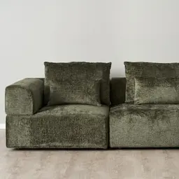 Riviera II Green Chenille Fabric Modular Sofa