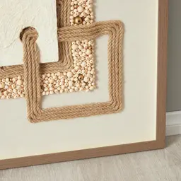 Serendipity Hemp Rope Shadow Box with Light Brown Frame