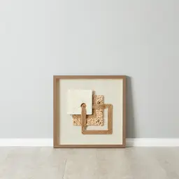 Serendipity Hemp Rope Shadow Box with Light Brown Frame