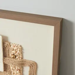 Serendipity Hemp Rope Shadow Box with Light Brown Frame