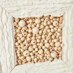 Paper Pulp And Wooden Bead Shadow Box with Golden Frame