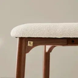 Seville Chantilly White Fabric Dining Chair - Toffee Brown Ash Legs