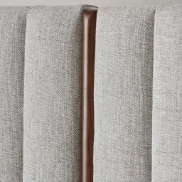 Summerton Murmur White Fabric Queen Bed - Toffee Brown Ash