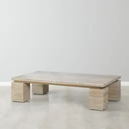 Monolith Natural Cream Travertine Coffee Table