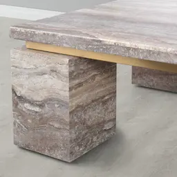 Monolith Natural Silver-Grey Travertine Coffee Table