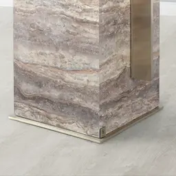 Monolith Natural Silver-Grey Travertine Side Table