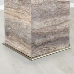 Monolith Natural Silver-Grey Travertine Side Table