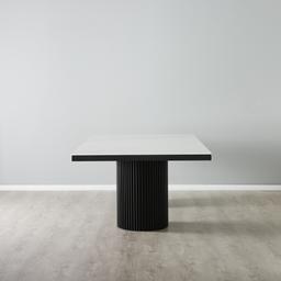 Archie Black Rectangular Dining Table with White Sintered Stone Top - 268x118cm