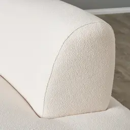 Celestine II Chantilly White Fabric Curved Corner Sofa