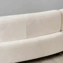 Celestine II Chantilly White Fabric Curved Corner Sofa