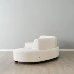 Celestine II Chantilly White Fabric Curved Corner Sofa