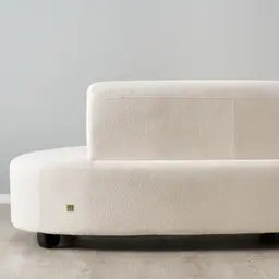Celestine II Chantilly White Fabric Curved Corner Sofa