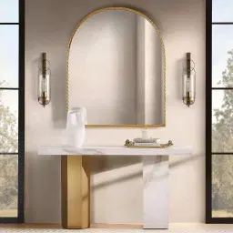 Thames Calacatta Oro - White Sintered Stone Console Table