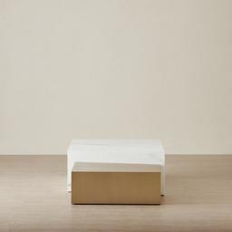 Thames Calacatta Oro - White Sintered Stone Rectangular Coffee Table
