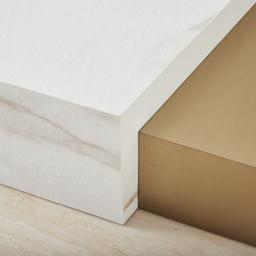 Thames Calacatta Oro - White Sintered Stone Rectangular Coffee Table