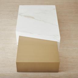 Thames Calacatta Oro - White Sintered Stone Rectangular Coffee Table
