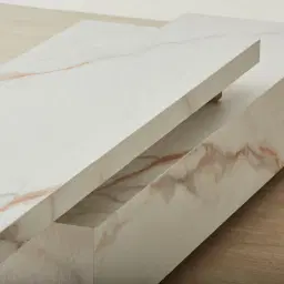 Thames Calacatta Oro - White Sintered Stone Entertainment Unit